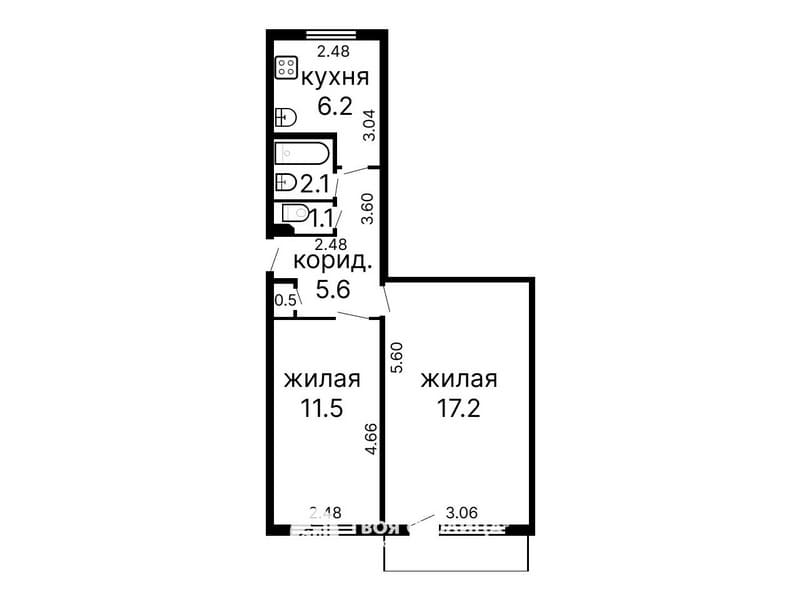 Тест-драйв 2.0. Двухкомнатная квартира на Рокоссовского просп., 89