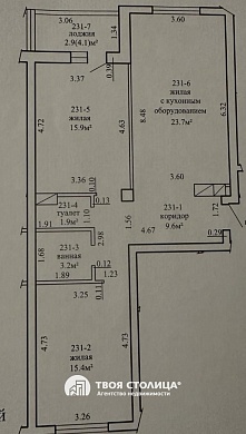 Сдаётся 3-комнатная квартира, Минск, Разинская ул., 4 - фото 14 