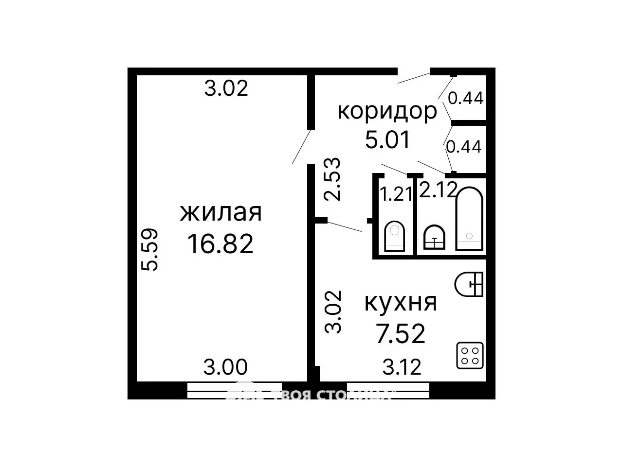  однокомнатной квартиры