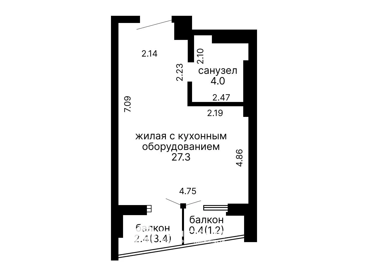  однокомнатной квартиры
